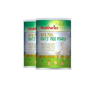 【新西兰直邮包邮】Healtheries 贺寿利 纯山羊成人奶粉 450克x2罐/箱【收件人身份证必须上传】【新疆、西藏、内蒙古、青海、宁夏、海南、甘肃，需加收运费】